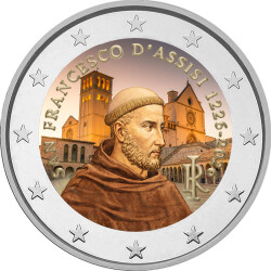 2 Euro Italien 2026 - Franz von Assisi - coloriert / mit...