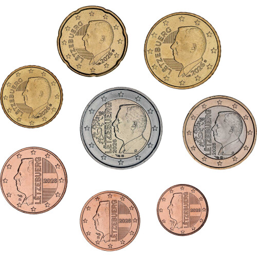 KMS Luxemburg 2026 1 cent - 2 Euro lose bankfrisch - neues Motiv