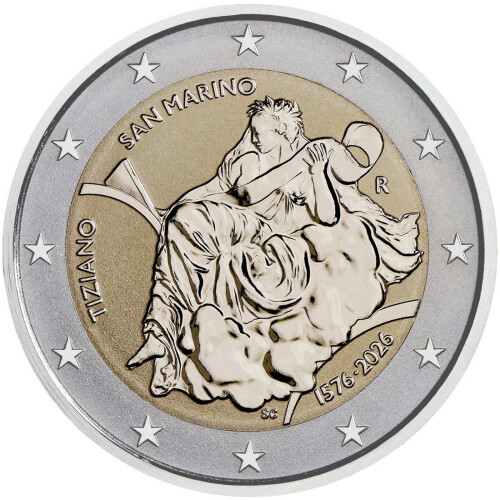2 Euro Gedenkmünze San Marino 2026 Reverse Proof - 450. Todestag von Tizian