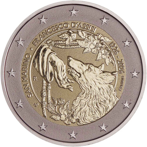 2 Euro Gedenkmünze San Marino 2026 Reverse Proof - 800. Todestag von Franz von Assisi