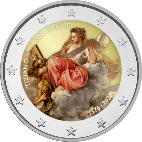 2 Euro San Marino 2026 - 450. Todestag von Tizian - coloriert / mit Farbe II