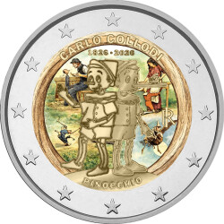 2 Euro Italien 2026 - Carlo Collodi Pinocchio - coloriert...