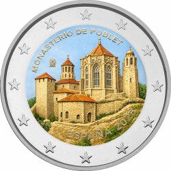 2 Euro Spanien 2026 - Kloster Poblet - coloriert / mit...