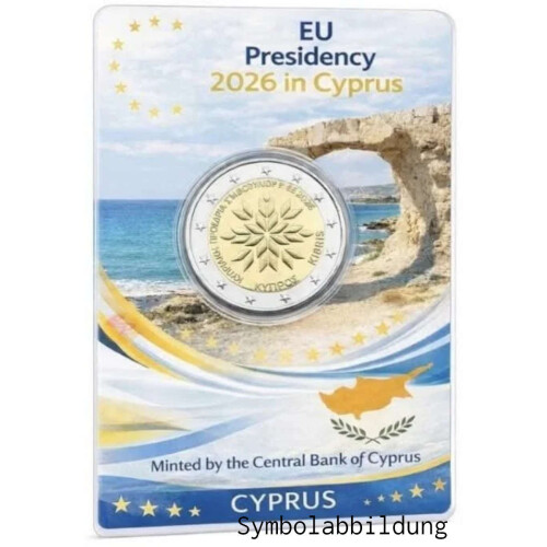 2 Euro Gedenkmünze Zypern 2026 st - Vorsitz Zyperns im Rat der EU - CoinCard