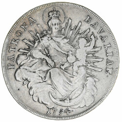 Bayern 1 Thaler 1754 Maximilian III. Joseph Silber ss...