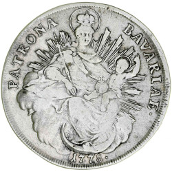Bayern 1 Taler 1778 Karl Theodor Silber ss...