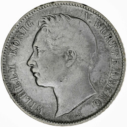 Württemberg 1/2 Gulden 1858 Wilhelm I. Silber ss KM#604