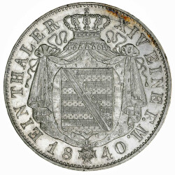 Sachsen 1 Taler 1840 G Friedrich August II Silber ss KM#1148