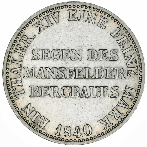 Preußen 1 Taler Vereinstaler 1840 A Friedrich Wilhelm III Bergbau ss KM#420