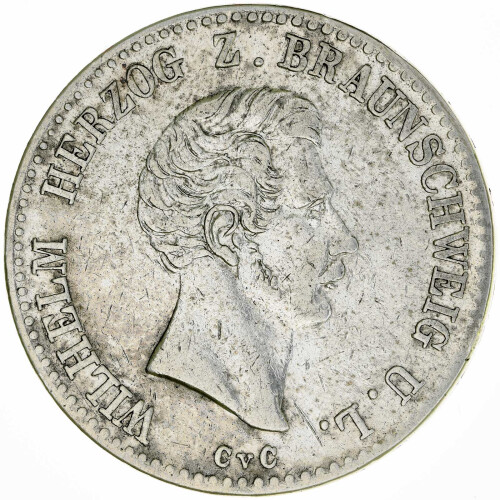 Braunschweig 1 Taler 1842 Wilhelm Silber ss KM#1131