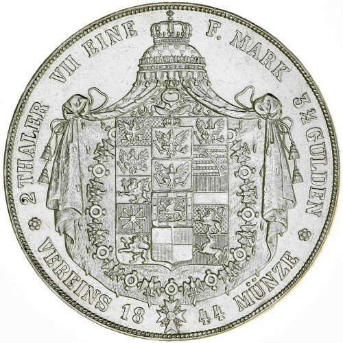 Preußen 2 Taler / Doppeltaler 1844 A Friedrich Wilhelm IV Silber ss-vz KM#440.2
