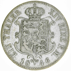 Hannover 1 Taler 1846 A Ernst August Silber ss KM#197.1