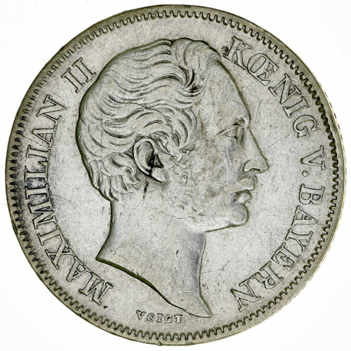 Bayern 1/2 Gulden 1848 Maximilian II. Silber ss KM#825