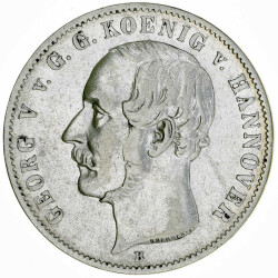 Hannover 1 Taler Ausbeutetaler 1855 B Georg V. Bergsegen...