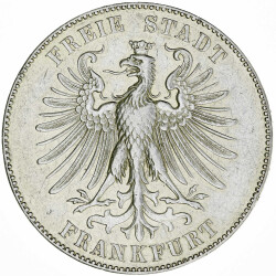Frankfurt 1 Taler 1859 Gedenktaler Schiller Silber ss KM#359