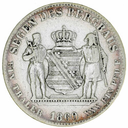 Sachsen 1 Taler Vereinstaler 1860 B Johann Silber ss...