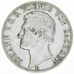 Sachsen 1 Taler Vereinstaler 1860 B Johann Silber ss...