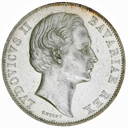Bayern 1 Taler Vereinstaler 1866 Ludwig II. Madonnentaler...