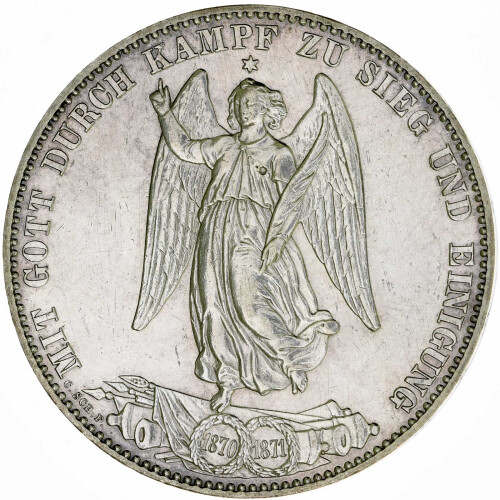 Württemberg 1 Taler 1871 Karl I. Siegestaler Silber ss KM#620