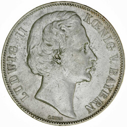 Bayern 1 Taler Vereinstaler 1871 Ludwig II. Siegestaler...