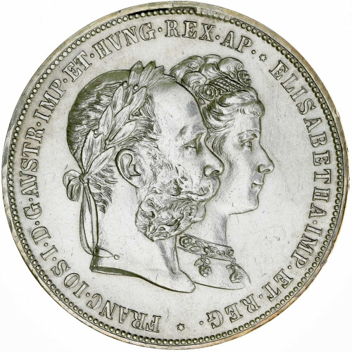 Österreich 2 Gulden 1879 Franz Joseph I. Silberhochzeit Silber ss/vz