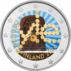 2 Euro Finnland 2026 - 100 Jahre Rundfunk  - coloriert /...