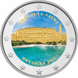 2 Euro Kroatien 2025 - Pula - coloriert / mit Farbe I