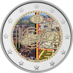 2 Euro Belgien 2026 - Staatsbahn - coloriert / mit Farbe