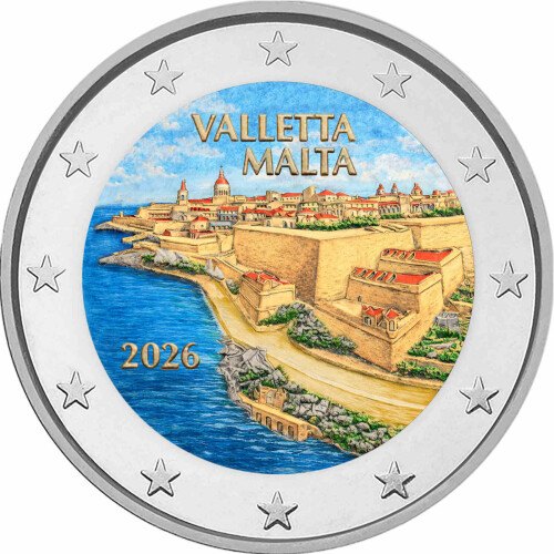 2 Euro Malta 2026 - Valletta - coloriert / mit Farbe