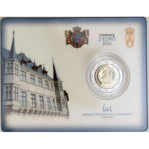 2 Euro Gedenkmünze Luxemburg 2026 st - Karlspreis - CoinCard