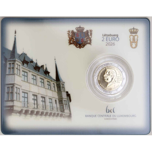 2 Euro Gedenkmünze Luxemburg 2026 st - 45. Geburtstag von Guillaume - CoinCard