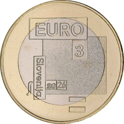 3 Euro Gedenkmünze Slowenien 2026 bfr. - Srecko Kosovel
