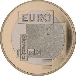 3 Euro Gedenkmünze Slowenien 2026 PP - Srecko Kosovel