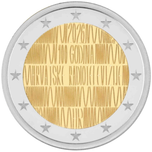 2 Euro Gedenkmünze Kroatien 2026 bfr - 100 Jahre Rundfunk