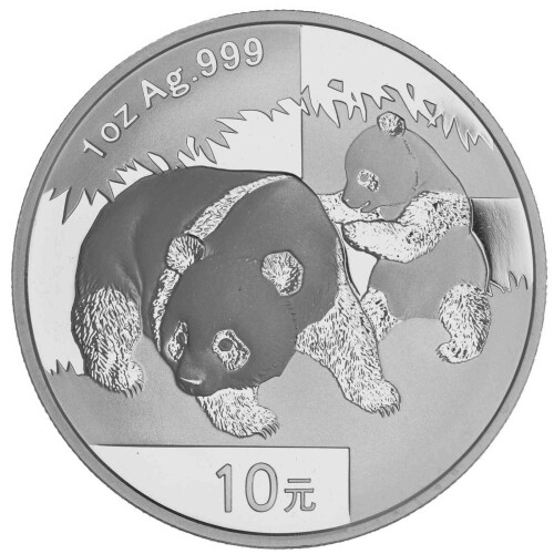 10 Yuan China 2008 1 Unze Silber st - Panda