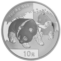 10 Yuan China 2008 1 Unze Silber st - Panda