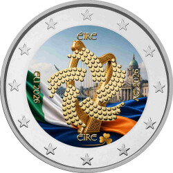 2 Euro Irland 2026 - Vorsitz im Rat der EU - coloriert /...