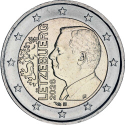 2 Euro Kursmünze Luxemburg 2026 - Guillaume bankfrisch