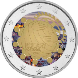 2 Euro Portugal 2026 - 100 Jahre Rotary - coloriert / mit...