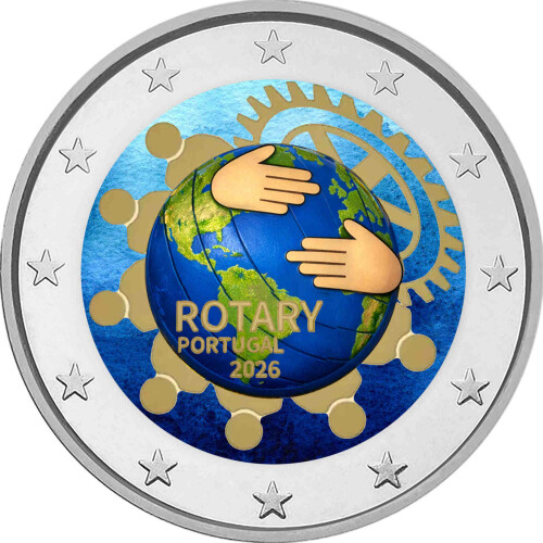 2 Euro Portugal 2026 - 100 Jahre Rotary - coloriert / mit Farbe II