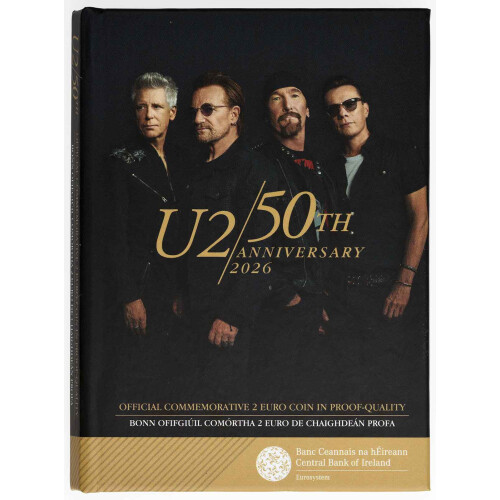 2 Euro Gedenkmünze Irland 2026 PP - 50 Jahre Rockband U2