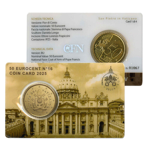 50 cent Coincard Vatikan 2025 - Nr. 16