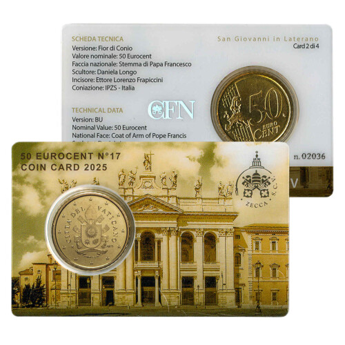 50 cent Coincard Vatikan 2025 - Nr. 17