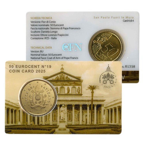 50 cent Coincard Vatikan 2025 - Nr. 19