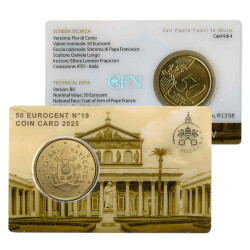50 cent Coincard Vatikan 2025 - Nr. 19