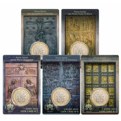 5 x 1 Euro Coincard Vatikan 2025