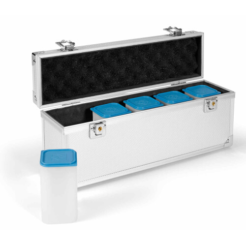 LEUCHTTURM SQ Münzkoffer für 5 Sqube Münztubes, silber