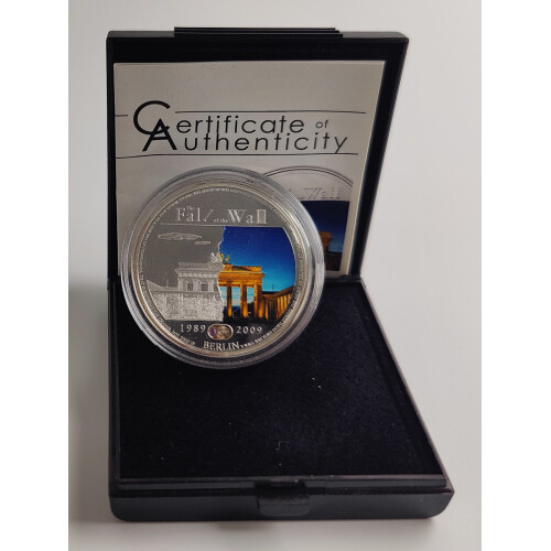 5 Dollar Silber Palau 2009 - Mauerfall Berlin - im Etui