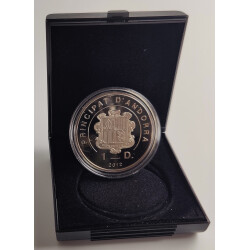 1 Dinar Andorra 2012 -  Vogelwelt Andorra Rotkehlchen - im Etui