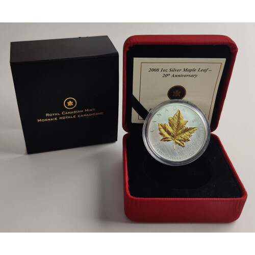 8 Dollar Silber Kanada 2008 - Maple Leaf - im Etui
